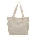 Women's large-capacity canvas tote bag with a casual minimalist design